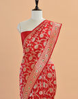 Red Jaal Saree in Silk