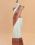 Off White Butti Saree in Silk