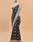 Black Butta Saree in Silk
