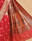 Red Butti Saree in Silk