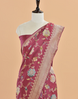 Wine Jaal Saree in Silk