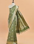 Green Brocade Saree In Silk