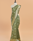Green Brocade Saree In Silk