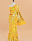 Mustard Yellow Jaal Saree in Georgette Tussar