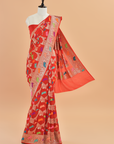 Red Jaal Saree in Georgette