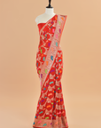 Red Jaal Saree in Georgette