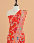 Red Jaal Saree in Georgette