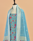 Sky Blue Jaal Dress in Silk