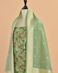 Pista Green Jaal Dress in Silk