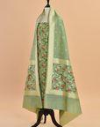 Pista Green Jaal Dress in Silk