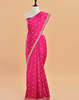Rani Pink Butti Silk Saree