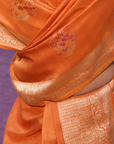 Orange Butta Saree in Georgette Tussar
