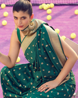 Green Butti Saree in Silk