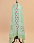 Sea Green Brocade Dress in Georgette Tussar