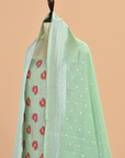 Sea Green Brocade Dress in Georgette Tussar