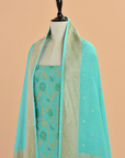 Sea Green Jaal Dress in Georgette Tussar