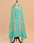 Sea Green Jaal Dress in Georgette Tussar
