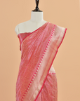 Strawberry Pink Brocade Saree in Silk