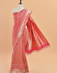 Strawberry Pink Brocade Silk Saree