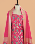 Strawberry Pink Jaal Dress in Georgette Tussar