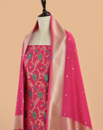 Strawberry Pink Jaal Dress in Georgette Tussar