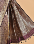 Wine Brocade Silk Saree