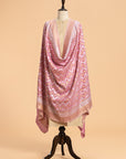 Gajar Pink Jamdani Georgette Tussar Dupatta
