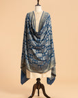 Navy Blue Jamdani Georgette Tussar Dupatta