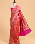 Rani Pink Brocade Saree in Silk