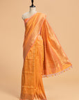 Peach Brocade Silk Saree