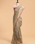 Grey Brocade Saree in Silk
