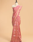 Pink Brocade Silk Saree