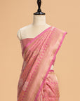 Pink Brocade Silk Saree