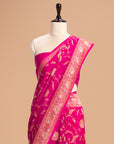 Rani Pink Kadwa Jaal Muslin Silk Saree
