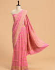 Pink Kadwa Muslin Silk Saree