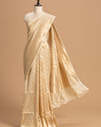 Off-White Jamdani Silk Saree