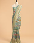 Jade Green Kadwa Jaal Georgette Tussar Saree