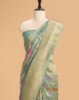 Jade Green Kadwa Jaal Georgette Tussar Saree