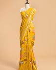 Yellow Kadwa Jaal Georgette Tussar Saree
