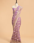 Lavender Kadwa Jaal Georgette Tussar Saree