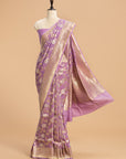 Lavender Kadwa Jaal Georgette Tussar Saree
