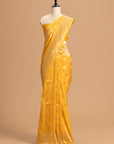 Mustard Yellow Jamdani Silk Saree