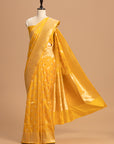 Mustard Yellow Jamdani Silk Saree