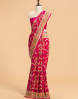 Rani Pink Meenakari Jaal Georgette Saree