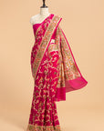 Rani Pink Meenakari Jaal Georgette Saree