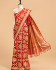 Red Kadwa Jaal Silk Saree