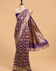 Purple Kadwa Jaal Silk Saree