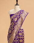 Purple Kadwa Jaal Silk Saree