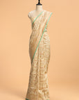 Off-White Kadwa Jaal Silk Saree