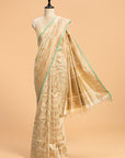 Off-White Kadwa Jaal Silk Saree